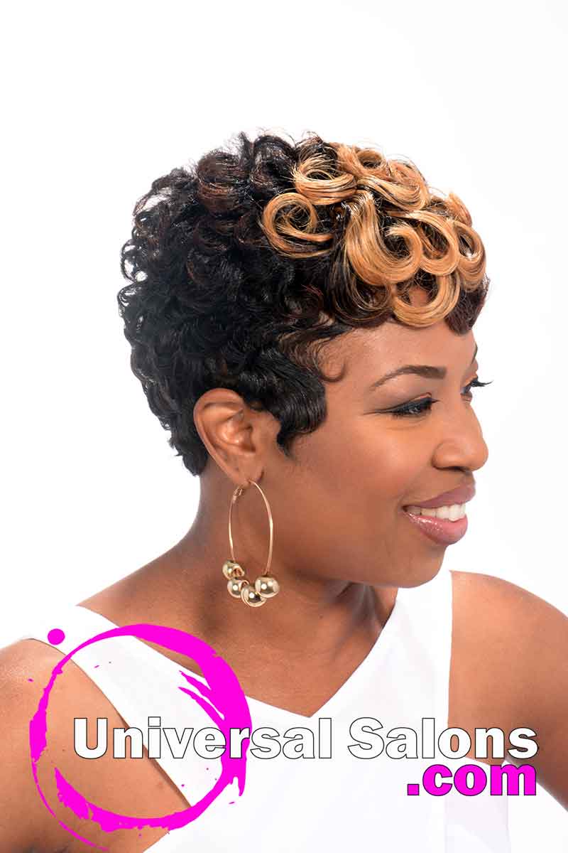 Short Hairstyle With Pin Curls And Color From Leona Burns