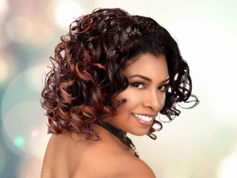 Accent Curls with Copper Highlights