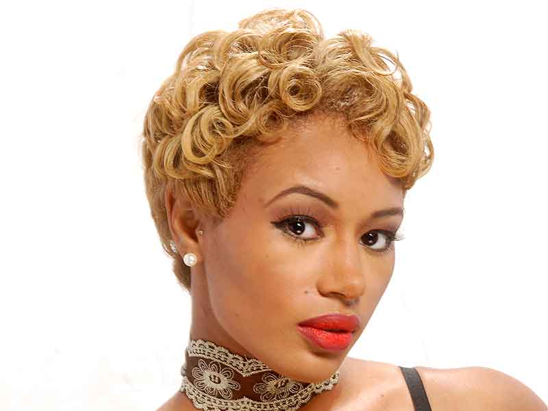 Blonde Pin Curl Hairstyle