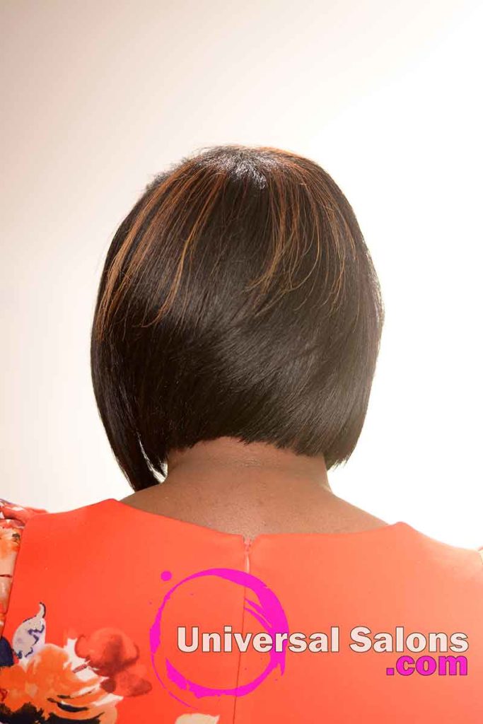 The Back View of a Bob Haircut with Graduated Layers and Hair Color