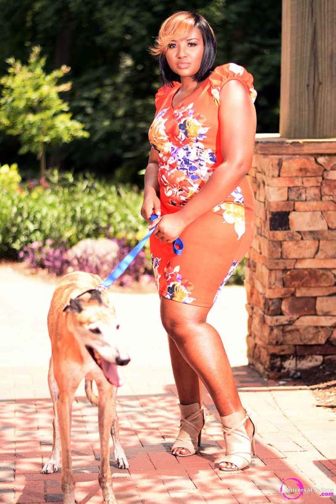 Model Walking Dog with Bob haircut with Graduated Layers